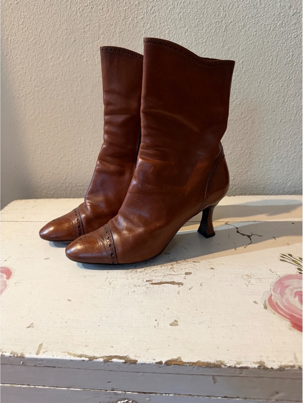 Giorgio Armani Vintage Brown Leather boots women’s size 7